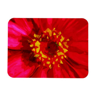 Röd Daisy blomma med Gult pollen Abstrakt Magnet