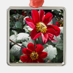 röd daisy/daisy blommor julgransprydnad metall