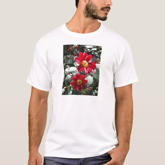 röd daisy/daisy blommor tee (Framsida)