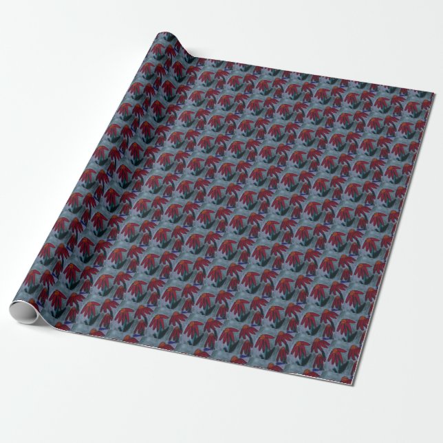 Röd Daisy Presentpapper (Utrullad)