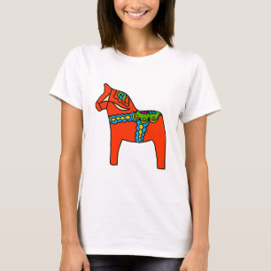 Röd Dala häst T Shirt