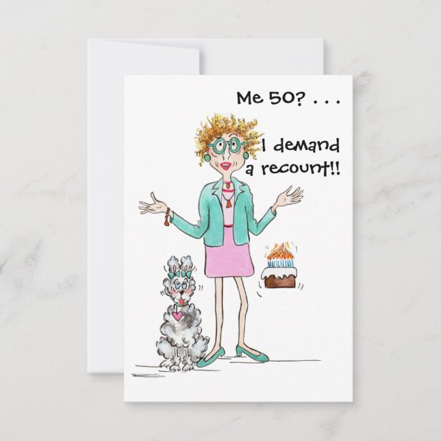 Röd dam blir 50 och protester tack vare kort (Framsida)