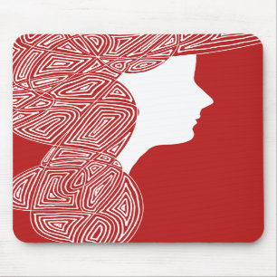 Röd dam Mousepad Musmatta