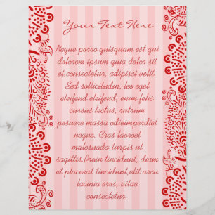 Röd Damask Randig Virvlad Flyer
