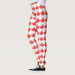 Röd damasker för Kanada daglönnlöv Leggings