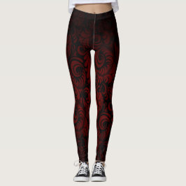 Röd damasker för tryck för Royale Swaggerlöv Leggings