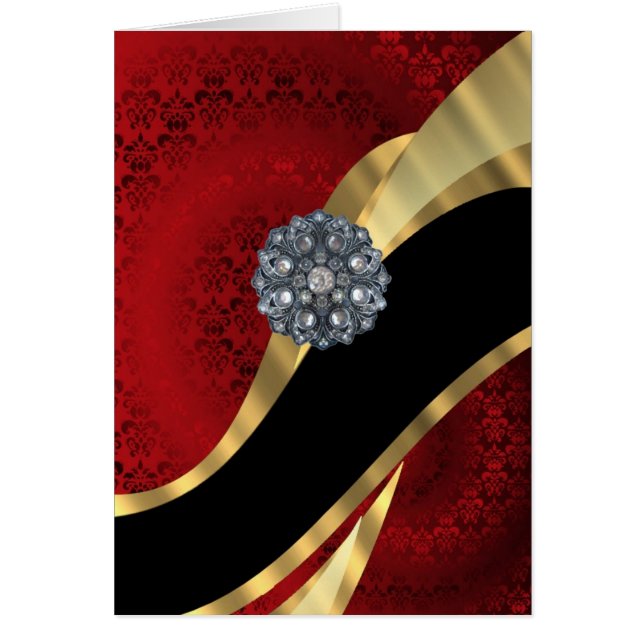 Röd damm och guld OBS kort (Framsidan)