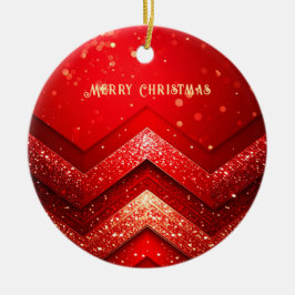 Röd dekorativ jul Helgdag Ornament vid Glitter