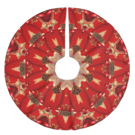 Röd dekorativ julgranströja julgransmatta borstad polyester