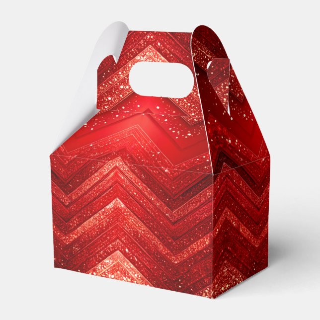 Röd dekorativ julklapp för Helgdag Glitter Presentaskar (Framsidan Sidan)