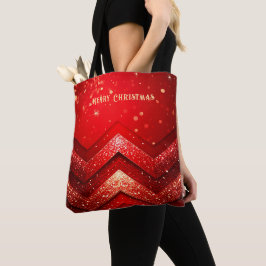 Röd dekorativ julklapp Glitter Helgdag Tote Bag Tygkasse