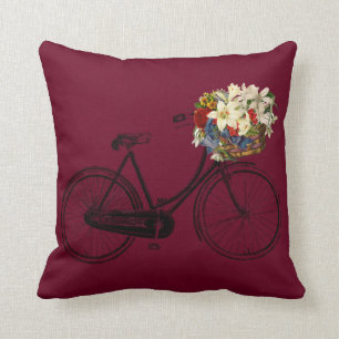 Röd dekorativ kudde för burgundy cykel blomma