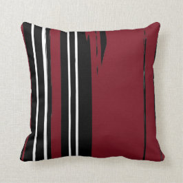 Röd dekorativ kudde för svart vit