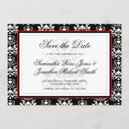 Röd dekorfärg för svart och vit mask spara datumet