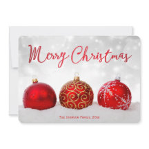 Röd dekorrund Anpassningsbar God jul-kort