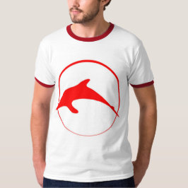 Röd delfinsymbol t shirt