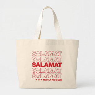 Röd design för Salamat "tack" matkasse - Jumbo Tygkasse