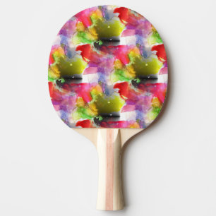Röd designstruktur, gul vattenfärg pingisracket