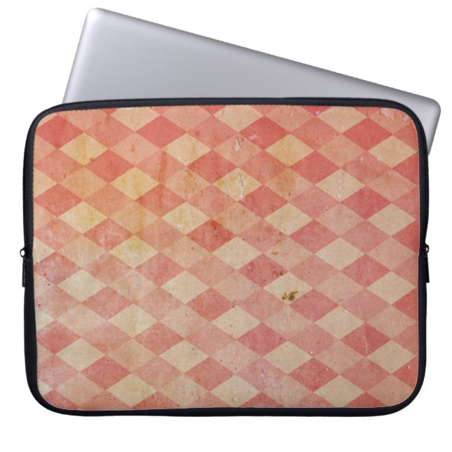 Röd Diamant Grunge Bärbar Datorhölje Laptop Sleeve (Framsidan)