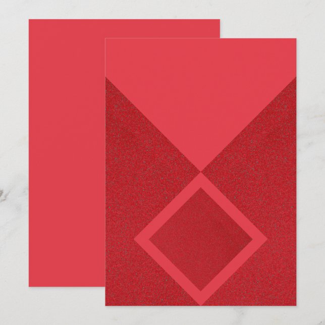 Röd Diamant Minimalistisk Inbjudan – Kan Anpassas (Fram/baksida)