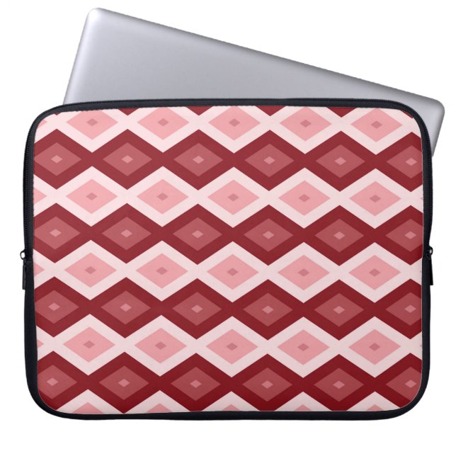 Röd diamant mönster laptop fodral (Framsidan)