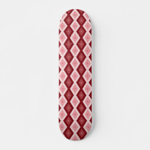 Röd diamant mönster mini skateboard bräda 18,5 cm
