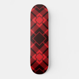 Röd diamant mönster Tartan Mini Skateboard Bräda 18,5 Cm