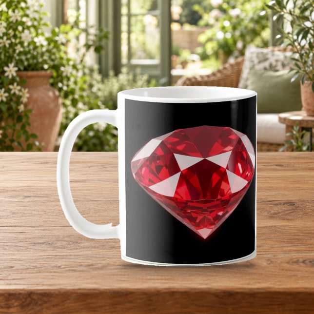 Röd diamant rubin ädelsten lyx svart mugg (Skapare uppladdad)