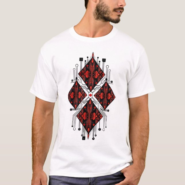 Röd diamantkrets t shirt (Framsida)