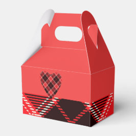 Röd diamantmönstrad Tartan Favor Box Presentaskar