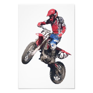 Röd dirt bike fototryck