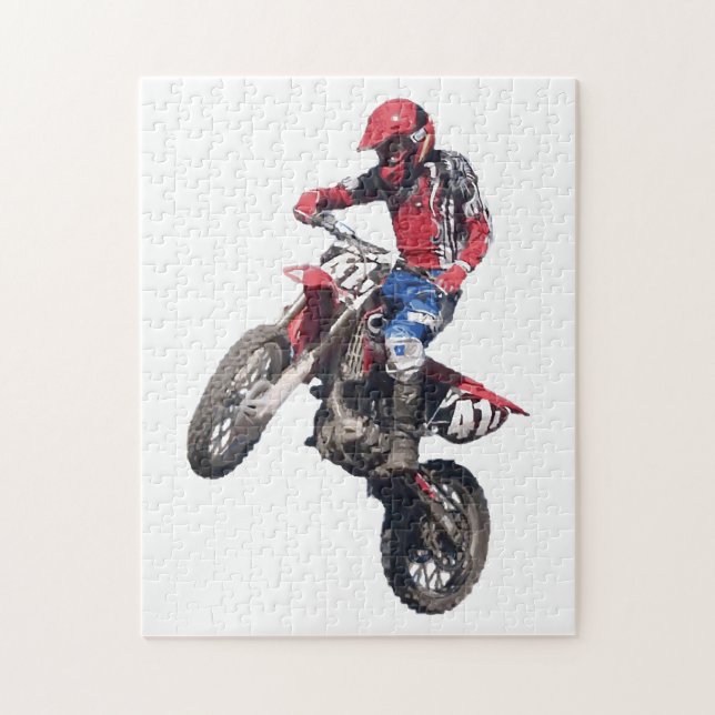 Röd dirt bike pussel (Vertikal)