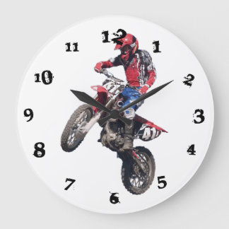Röd dirt bike stor klocka