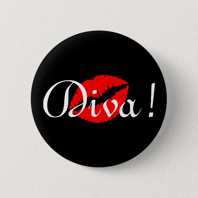 Röd diva kyss knapp (Framsida)