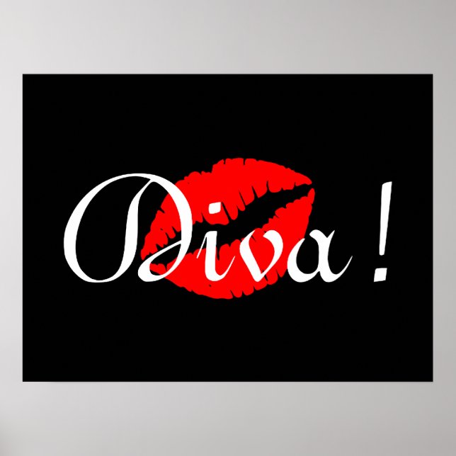 Röd diva kyss poster (Framsidan)