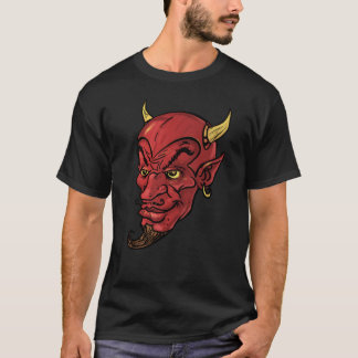 Röd djävulen för Halloween vintage Tee Shirt