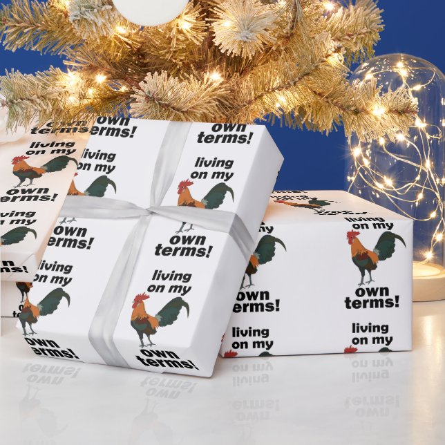 Röd djungelhöns Lever På Mina Villkor Tupp Presentpapper (Helgdagar)