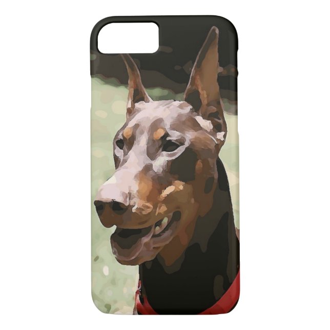 Röd Doberman Potrait (v9-2) Case-Mate iPhone Skal (Baksida)