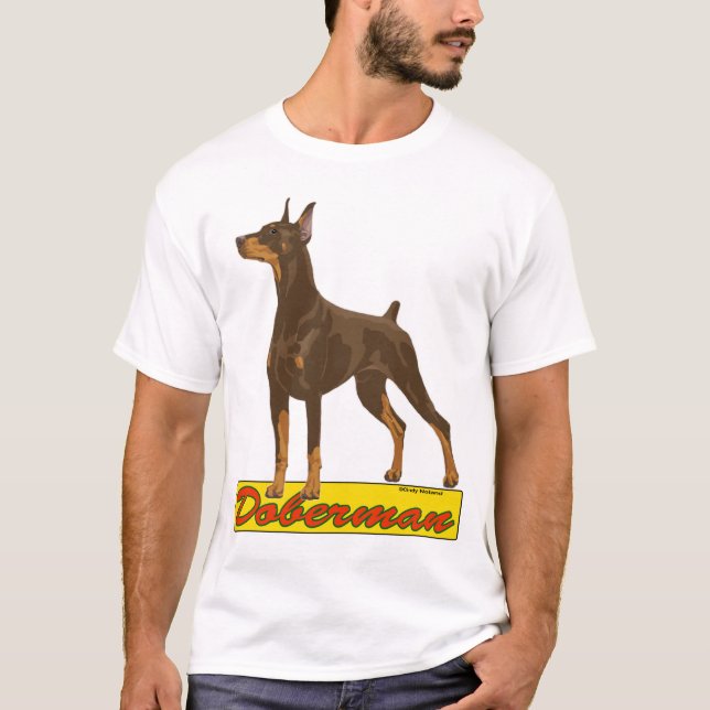 Röd doberman t shirt (Framsida)