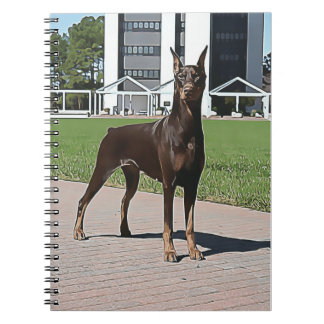 Röd Dobermananteckningsbok Anteckningsbok Med Spiral