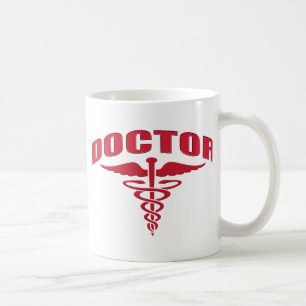Röd doktorCaduceus Kaffemugg