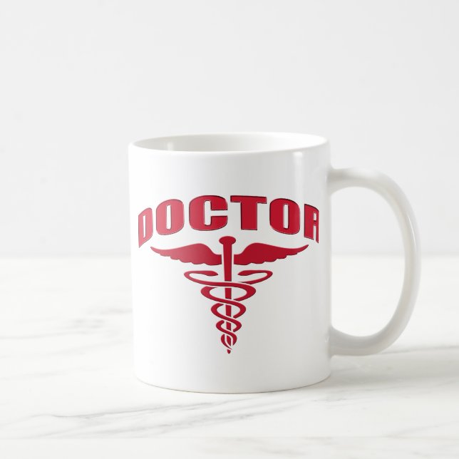Röd doktorCaduceus Kaffemugg (Höger)