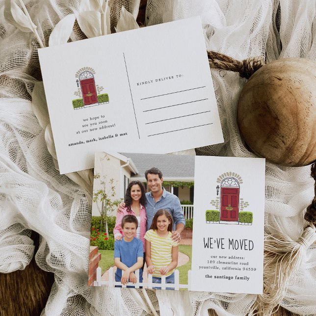 Röd dörr Flytta Meddelande Vykort (Skapare uppladdad)