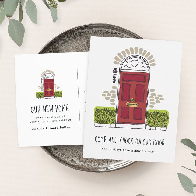 Röd dörr Flytta Meddelande Vykort (Skapare uppladdad)