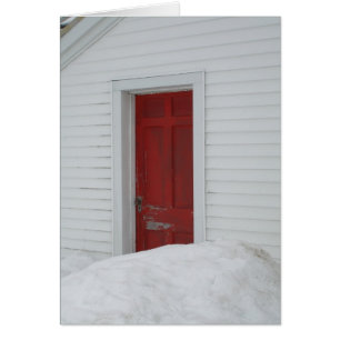 Röd dörr hälsningskort