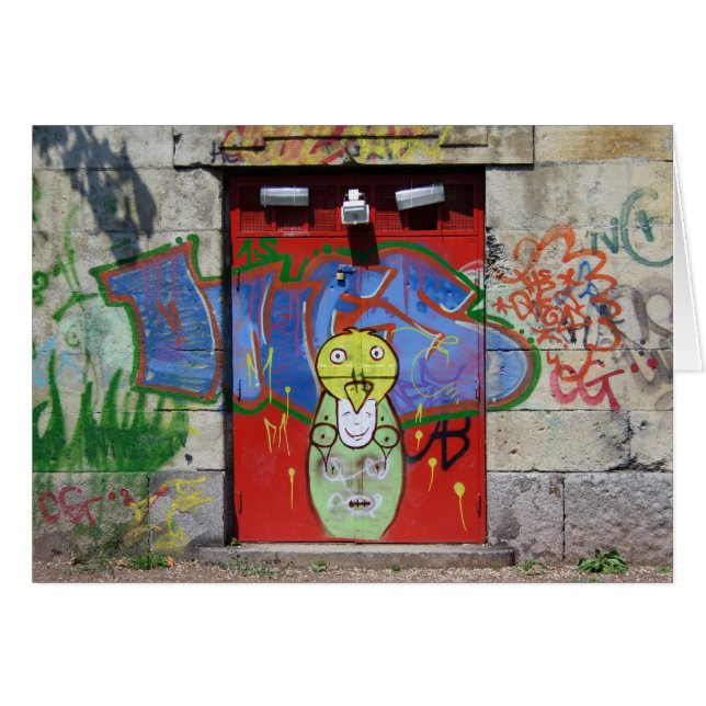 Röd dörr hälsningskort (Framsidan Horizontal)