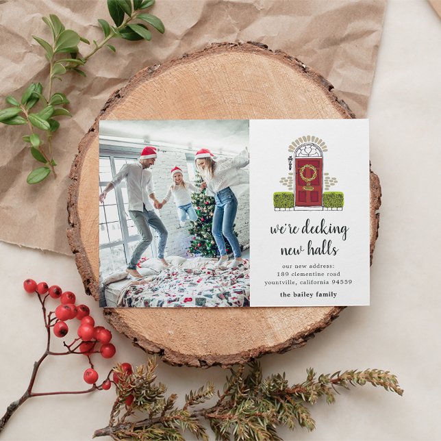 Röd dörr | Helgdag Photo Flytta Announement Meddelande (Skapare uppladdad)