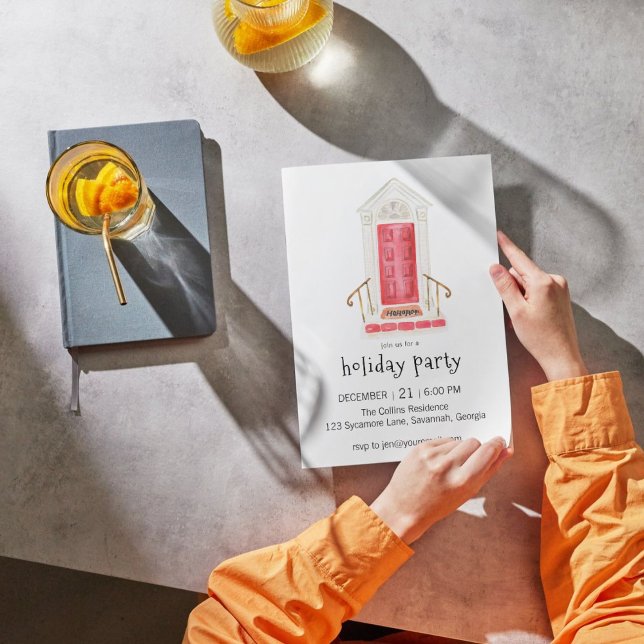 Röd dörr - Julfestinbjudan Inbjudningar (Skapare uppladdad)