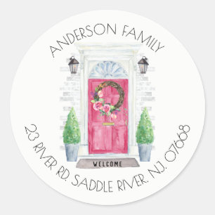 Röd dörr   Ny etikett för hemadress