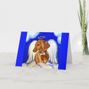 Röd Doxie Ängel Kort